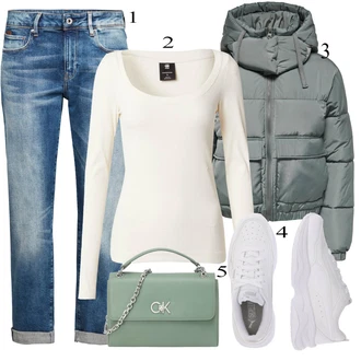 outfit mit Svetlo Modra/Modra Kavbojke/Hlača velika velikost G-Star Raw "Popoln za jesen"