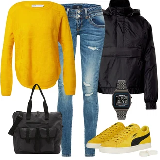 Outfit s Černá Jack Wolfskin "Trendový podzimní outfit"