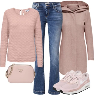 Air Max 90 Outfit s Růžová Běžecká bota/Běžecká bota/Gymnastická bota/Bota na fitness Nike Sportswear "Trendový podzimní outfit"
