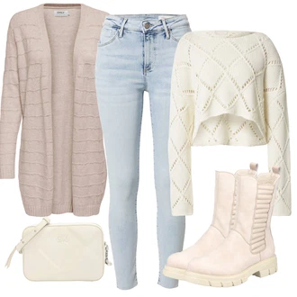 Outfit s Světle modrá Kožená bunda/Kotníková Bota/Capri Džíny/Zkrácené Džíny/High Waist Džínové Kalhoty/Džíny s Rozparkem/Push up Džín/Slim Fit Džíny/Navlékací džíny/Kožené Boty S.Oliver "Trendový podzimní outfit"