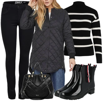 Outfit s Černá Shopper Tamaris "Trendový podzimní outfit"
