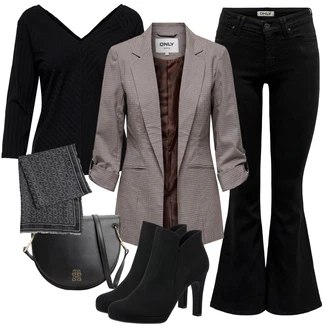 Outfit s Černá Obchodní košile/Ležérní košile/Business košile/Mušelínová košile/Nežehlivá košile Only "Trendový podzimní outfit"