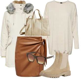 Outfity se šedou sukní "Trendový podzimní outfit"