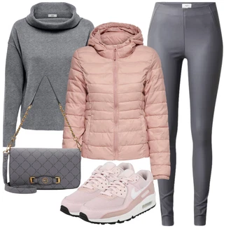 Air Max 90 Outfit s Růžová Běžecká bota/Běžecká bota/Gymnastická bota/Bota na fitness Nike Sportswear "Trendový podzimní outfit"