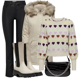 Zima Outfit s Béžová/Hnědá/Khaki Zimní Parka/Bundeswehr Parka/Parka Přechodová Bund Only "Trendový podzimní outfit"