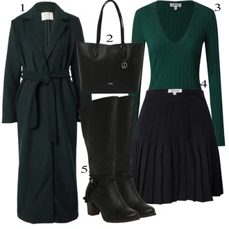 outfit mit Temno Zelena/Zelena Pulover Edited "Popoln za jesen"