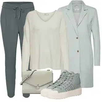 Outfit s Zelená/Světle zelená Tweedový Kabát/Pletený Kabát/Lodenový kabát/Zimní Kabát Vlněný kabát/Kašmírový Kabát/Lehký Kabát/Blazerový Kabát/Vlněný Kabát Only "Trendový podzimní outfit"