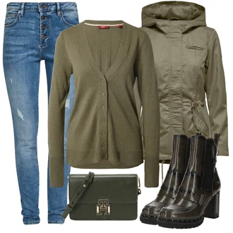 Dlouhé Outfit s Fialová/Hnědá/Růžová Džíny s Nízkým Sedem/Dad Džíny/Kotníková Bota/High Waist Džínové Kalhoty/Push up Džín/Slim Fit Džíny/Džín s Nízkým Pasem/Vintage džíny/Džíny s Rozparkem/Kožená bunda/Kožené Boty/Formální Košile/Džíny Regular Fit qs "Trendový podzimní outfit"