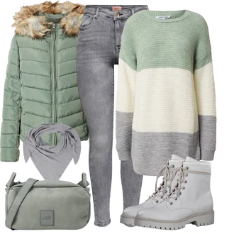 Kombinacije za zimu sa Siva/Svjetlosiva/Tamnosiva Dodatak Zwillingsherz "Jesenski outfiti"