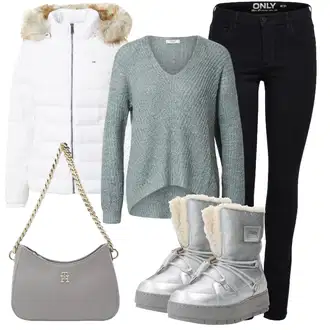 snijeg Outfit sa Siva/Srebro/Plava/Svjetlosiva Čizma za snijeg/Kožne muške cipele/Zimska gležnjača/Podstavljena čizma/Zimske tenisice/Zimska čizma od janjeće kože/Termo Čizma "Zimski outfit"