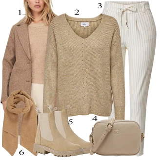 Beige Outfits mit Zelena Only, Roza/Zelena Only "Obleka za jesen"