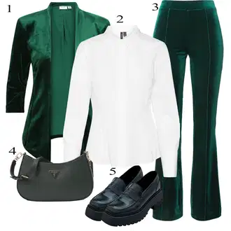 Žamet outfit mit Turkizna/Temno zelena/Zelena Vila "Zimska oblačila"