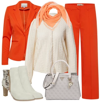 Outfit s Oranžová Šátek na hlavu/Šál/Šátek/Bandana A Lot Less "Outfit Na Podzim"