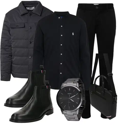 Elegant Schwarz Slim Hose/FunktionsHose/Jogger Hose/7/8 Hose/SportHose/Skinny Hose/TrainingsHose/StretchHose Only & Sons kombinierenLook: Uni, Outdoor, Coole, Smart Casual, Elegant, Casual, Schlichte, Unisex, Old Money, Moderne, Büro