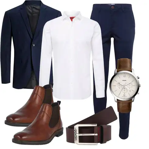 Dunkelblau/Hellblau Anzug Sakko/Anzug/Kostüm Jack & Jones kombinieren
