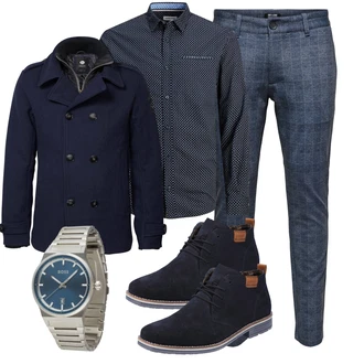 Outfit mit DunkelBlau/Blau/HellBlau Businesshemd/Casual Hemd/Jeanshemd/Business Hemd/Hemdbluse Jack & Jones "Business Outfit"