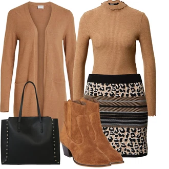 Gotický Outfit s Černá/Bílá Velká taška/Obchodní Taška/Taška/Taška Přes Rameno/Kancelářská Taška/Shopper taška/Sportovní Taška Přes Rameno/Taška Na Rameno About You "Zimní Outfit"Look: Rad, Šik, Cool, Gotický, Italský