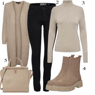 Outfits for chubby mit Črna Jeans Pajkice/Jeggings/Skinny Hlače/Treggings Only "Obleka za jesen"