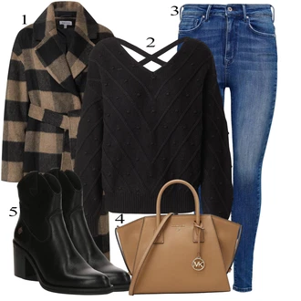 Outfits for chubby mit Modra/Temno modra/Svetlo modra Jeans Pajkice/Jeggings Only "Zimski outfit"