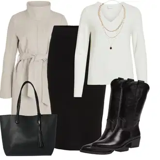 Outfiti za skunje S oblinama sa Crna Kratke hlače velike veličine/Haljina Veći Broj/Pletivo Veći Broj Vila "Zimski outfit"