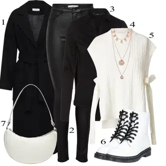 Outfits for chubby Disko mit Črna Bluza z gumbom/Srajca/Bluzasti Body/Poslovna Bluza/Bluza z Dolgimi Rokavi/Slim Fit Bluza VERO MODA "Zimski outfit"Look: Klasična, Nor, Stil, Lak, Disko, Pisarna