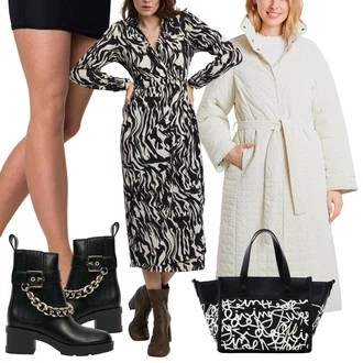 Outfity na zimu Ke kolenům s Béžová/Šedá/Černá/Bílá bellinda "Elegantní zimní outfit"