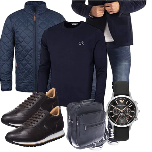 Schwarz/Blau Steppjacke/Leichte Jacke b BLEND kombinieren