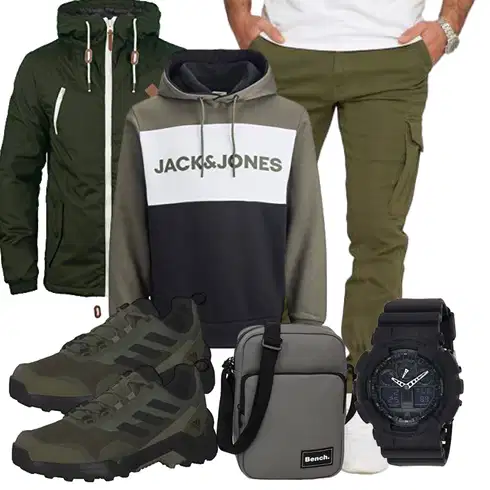 Dunkelgrün/Grün KapuzenPullover/Damen Pullover/Sport Sweatshirt/Hoodie/Vintage Hoodie/Unisex Hoodie/Ausgefallener Hoodie/Sport Hoodie/Fleece Pullover Jack & Jones kombinieren