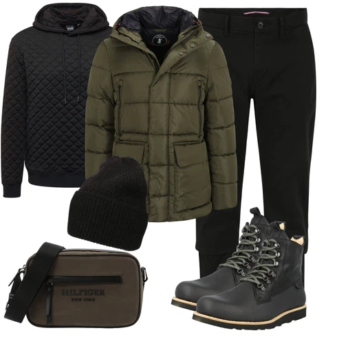 Schwarz 3/4 Hose/Jogger Hose/7/8 Hose/Sport mittellange Hose/Caprihose/Funktionshose/Slim Hose/Steghose/Hose mit Schlitz Tommy Hilfiger kombinieren