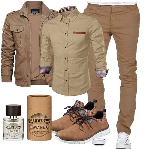 Khaki/Beige/Braun Hemdbluse/Casual Hemd/Business Hemd Meilicloth kombinieren