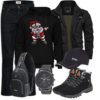 Winter Outfits Jeans mit Schwarz Wasserdichter Outdoorschuh/Winter Stiefel/Wasserdichter Stiefel/Winter Stiefelette/Wasserfester Schuh/TrekkingStiefel/Winter Sneaker/Herren Lederschuhe Mishansha "Freizeit Outfit"