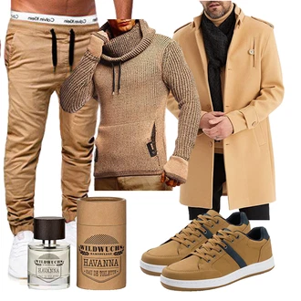 Winter Outfits Smart Casual mit Braun/Beige Leif Nelson "Freizeit Outfit"Look: Moderne, Business, Smart Casual, Büro, Coole, Unisex, Elegant, Casual, Edel