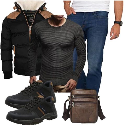Blau Winter Parka Leif Nelson kombinieren