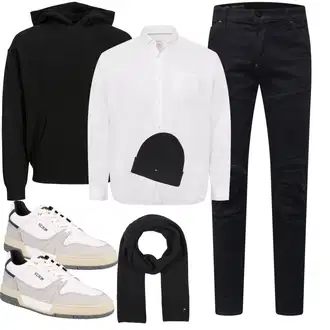 Outfit mit Schwarz Jeans G-Star Raw "Freizeit Outfit"