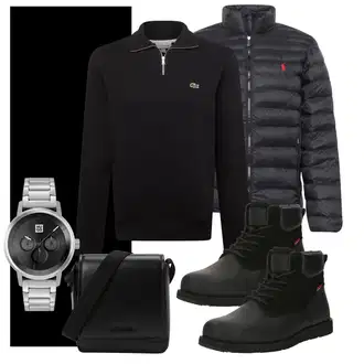 Keilabsatz Outfit mit Schwarz Schuh Gummistiefelette/Lederjacke/Wasserdichter Stiefel/Schnürstiefelette/Wasserfester Schuh/Gefütterte Stiefelette/SicherheitsSchuh/Flache Stiefelette/Klassischer Stiefel/Thermostiefel levi's ® "Freizeit Outfit"