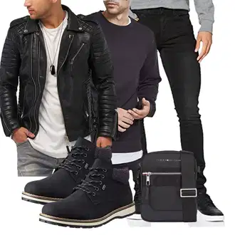 Outfits für Mollige Büro mit Schwarz/Dunkelgrau/Dunkelblau Pullover mit Stehkragen Urban Classics, Schwarz Unkategorisiert Tommy Hilfiger "Freizeit Outfit"Look: Classic, Sportlich, Lack, Büro, Nahtlos, Unisex, Workwear, Casual, Smart Casual, Edel, Schlichte