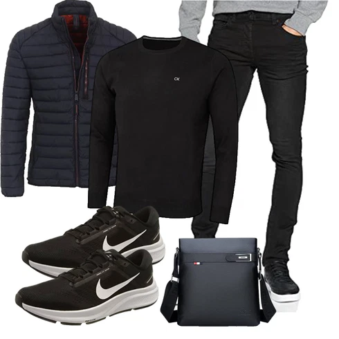 Schwarz/Rot/Dunkelblau/Hellblau/Blau Verstaubare Jacke/Kunstfaserjacke/Herbstjacke/Puffer Jacke/Winterjacke/Jacke mit Seitlichem Reißverschluss/Merinojacke/Thermojacke/Steppjacke CASAMODA kombinieren