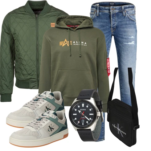 Schwarz/Grau Sommerjacke Urban Classics kombinieren mit Schwarz/Lila/Grau Mannstasche/Gürteltasche/Gürteltasche/Tragetasche/Umhängetasche/Diabetiker-Tasche/Gürteltasche/Schulranzen/Schultertasche/Hüfttasche Calvin Klein Jeans