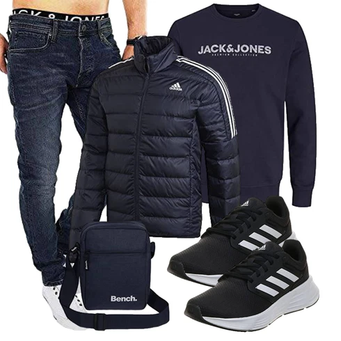 Dunkelblau Women's Fleece Sweatshirts/Damen Pullover/Sport Sweatshirt Jack & Jones kombinieren