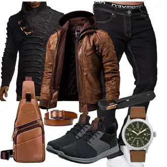 Party Outfits mit Schwarz MERISH, Schwarz Unkategorisiert Leif Nelson, Schwarz Unkategorisiert Skechers, Schwarz Regenschirm iX-brella, Schwarz Unkategorisiert Timex "Freizeit Outfit"