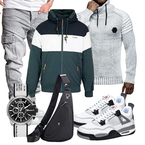 Schick Grau WollPullover Leif Nelson kombinierenLook: Business, Schick, Goa, Leger, Ausgefallene, Moderne