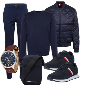 Outfits für Mollige Frühling mit Dunkelblau/Blau Sport Sweatshirt/Women's Fleece Sweatshirts/Pullover mit Stehkragen JOOP! "Freizeit Outfit"
