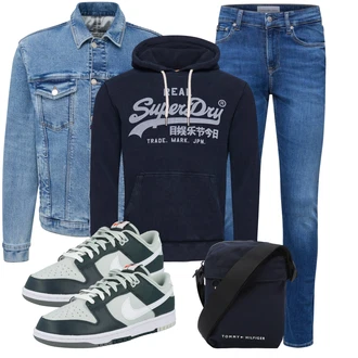 Outfit mit Blau/Hellblau Hose Große Größe/Slim Fit Jeans/Lederjacke/Leder Schuhe/Winterjacke/Knöchelstiefel/Damen 7/8-Länge Jeans/Thermojeans/Regular-Fit Jeans/Push up Jeans/Herren Lederjacke/Jeans mit Schlitz/Girlfriend Jeans/Tapered-Jeans Calvin Klein Jeans "Freizeit Outfit"