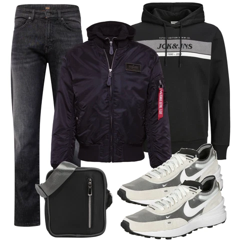 Elegant Grau/Dunkelgrau/Hellgrau Jeans mit Schlitz/Leder Schuhe/Tapered-Jeans/Formelles Hemd/Herren Lederjacke/Dad Jeans/Slim Fit Jeans/Sportschuhe/ThermoJeans/Winterjacke/Regular-Fit Jeans/Straight Leg Jean Boss kombinierenLook: Uni, Lack, Old Money, Classic, Schlichte, Coole, Retro, Premium, Elegant