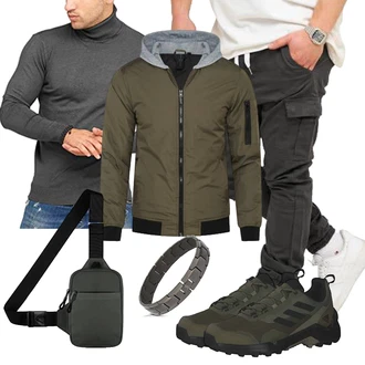 Winter Outfits Feine mit Grau/Schwarz Unkategorisiert Behype "Freizeit Outfit"Look: Casual, Trendige, Feine, Business