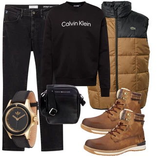 Outfits für Mollige Elegant mit Grau/Dunkelgrau/Schwarz Tom Tailor "Freizeit Outfit"Look: Schlichte, 50er Jahre, Moderne, Classic, Oversize, Vintage, Elegant, Premium, Retro, Unisex