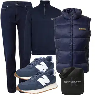 90er Outfit mit Dunkelblau Parka Große Größe Napapijri "Freizeit Outfit"Look: Western, Rad, Rap, 90er, Maritim, Uni, Workwear