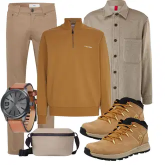 Mit Absatz Outfit mit Beige/Braun Winter Sneaker/Sicherheitsschuh/Wasserdichter Outdoorschuh/Walkingschuh/Trekkingstiefel/Wasserfester Schuh Timberland "Freizeit Outfit"