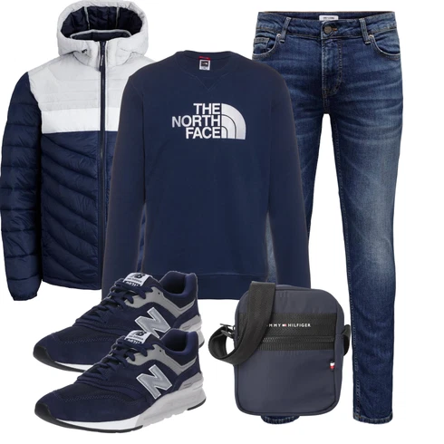 Dunkelblau/Hellblau Women's Fleece Sweatshirts/Sport Sweatshirt/Damen Pullover The North Face kombinieren