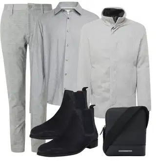 Freizeit Outfits mit Dunkelblau/Blau Chelsea Boot/Flache Stiefelette About You "Freizeit Outfit"